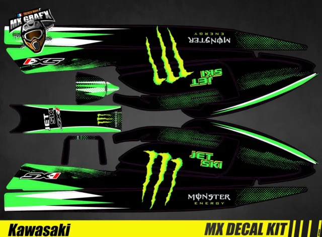 Kit Déco pour / Decal Kit for Jet Ski Kawasaki 750 Sx Sxr Sxi - Monster