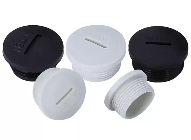 Nylon Thread Hole Plug With Nut Black White Hole Cap Sealing Cover M12~M32