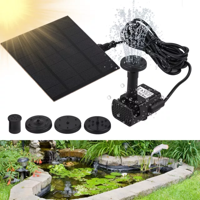 Solar Panel Powered Water Pump Garden Pool Pond Fish Aquarium Fountain w/ Filter