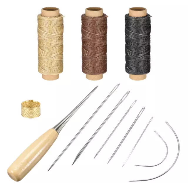 Leather Sewing Threads Hand Stitching Kit Include Waxed Cords, Needles, etc
