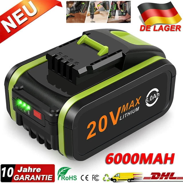 Aaiwtd Worx Akku 20V 5000mAh 2er Set - Ersatzakku Für Worx Elektrowerkzeuge