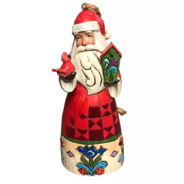 Jim Shore Santa Claus Christmas Ornament Cardinal  2014 Holiday Decor Folkart