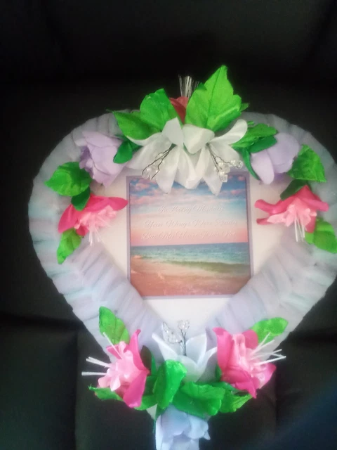 Hecho a mano ""En memoria amorosa", funeral, corona conmemorativa