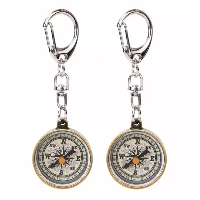 1PC Mini Compass Survival Zinc Alloy Pocket  Compass With Key Ring Keychain