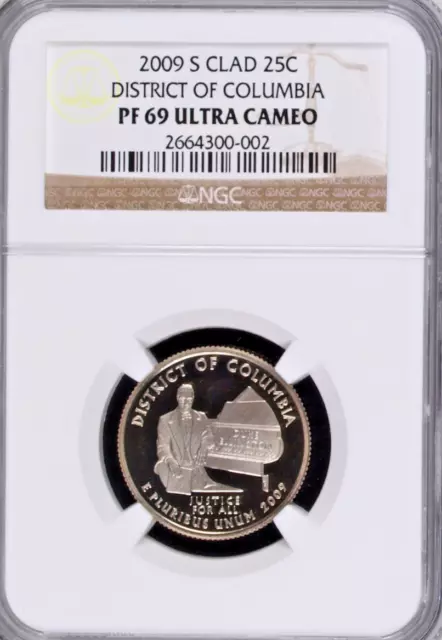 2009 S Clad 25c District of Columbia NGC PF69 Ultra Cameo