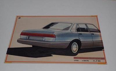 STILE BERTONE DISEGNO ORIGINALE STUDIO ALFA ROMEO 1990 