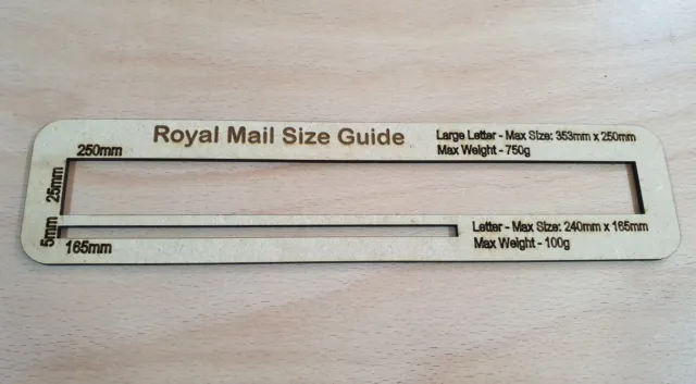 Royal Mail PPI Postage Letter / Large Size Guide Post Office Postal Price Ruler