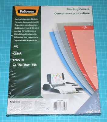 Fellowes 100 Couvertures plastiques transparent pour reliures A4 150 microns FELLOWES 