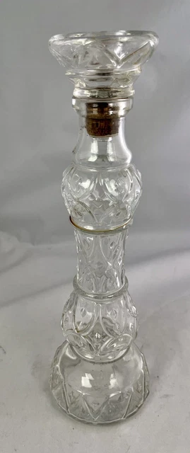 Antique American Brilliant Cut Clear Crystal Liquor Wine Decanter Glass Bottle