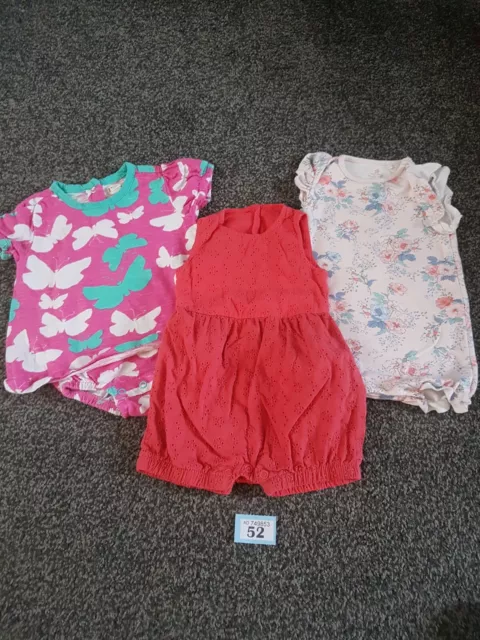 Baby Girls 3-6 Months Summer Bundle / Rompers / Outfits  (B52)