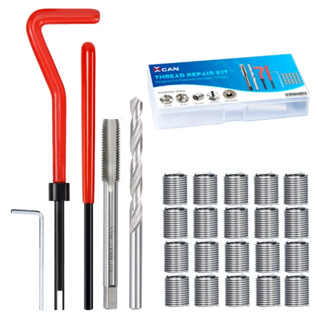 25Pcs Thread Repair Kit Insert HSS Drill Bit Tap Inserts M6 M8 M10 M14 M16