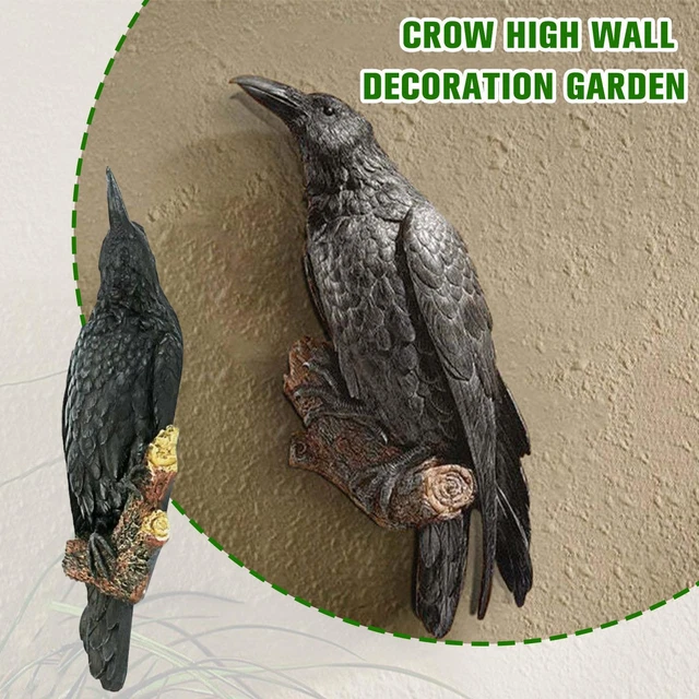 Crow Creative CROW'S HIGH WALL Craft Decoration,Creative Eaves Sculpture Statue Resin ...