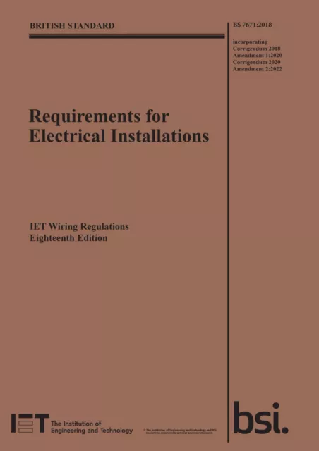 IET Wiring Regulations 18th Edition Amendment 2 BS 7671:2018+A2:2022