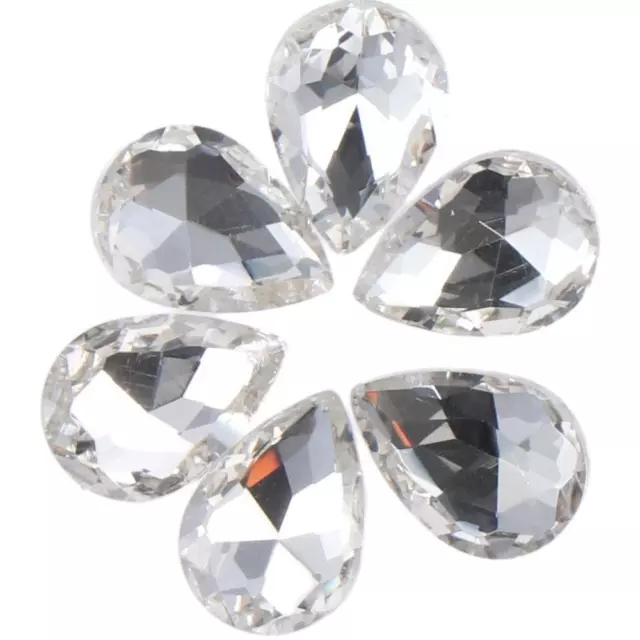 100 PCS Faceted Crystal Rhinestones Beads Teardrop Crystal Teardrop  Necklace 3