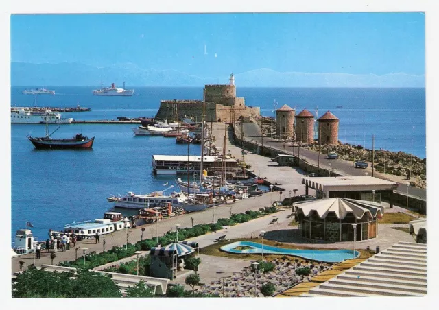 Ansichtskarte Griechenland Insel Rhodos Hafen View of the Port Rhodes Schiffe