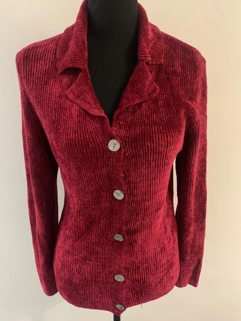cardigan M&S size 10 plum knit v neck long sleeve button up viscose blend