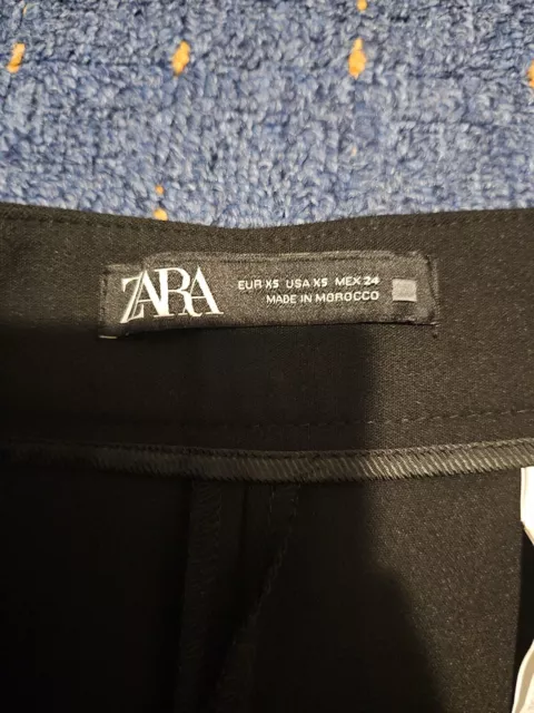 Zara Black Trousers Size XS. Never Worn. High Waisted. Short. 2