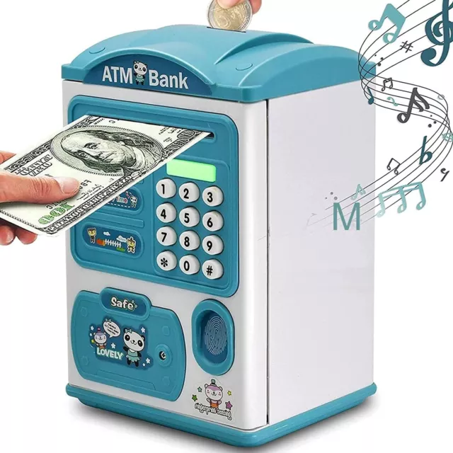 Money-Box Fingerprint Piggy Bank ATM Password Cash Coins Safe Saving Kids Toys