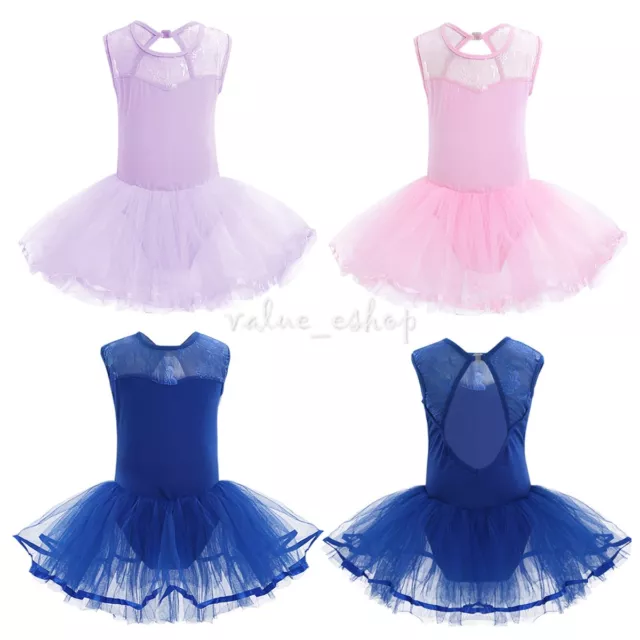 Girls Gymnastic Ballet Leotard Tutu Dress Ballerina Dance wear Outfit Costume