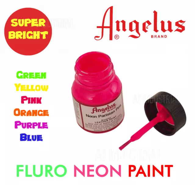 Fluro Paint Super Bright For Leather & Synthetic & Crafts Acrylic  6 Colors !!!!