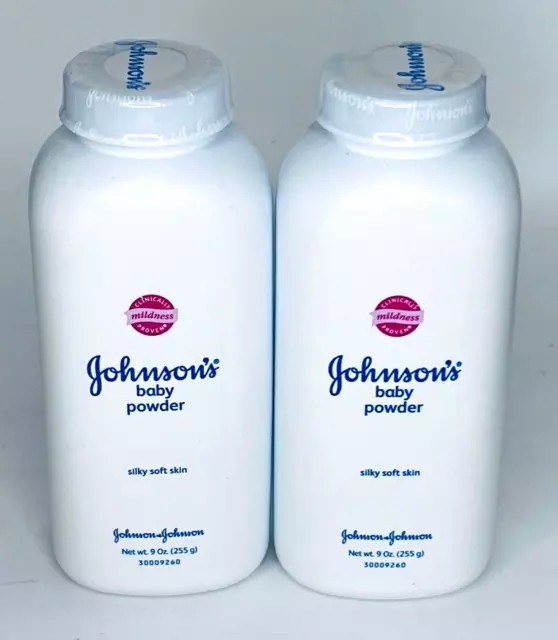 (2) JOHNSON'S Baby Powder w/Talc Fragrance Sealed Silky Soft Skin 9 oz ea