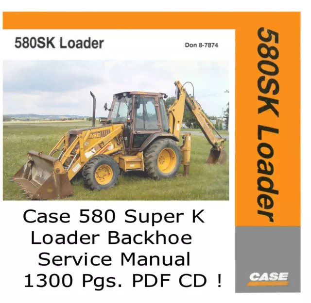 Case 580 Super K Loader Backhoe Construction King Service Manual PDF CD  *Nice*