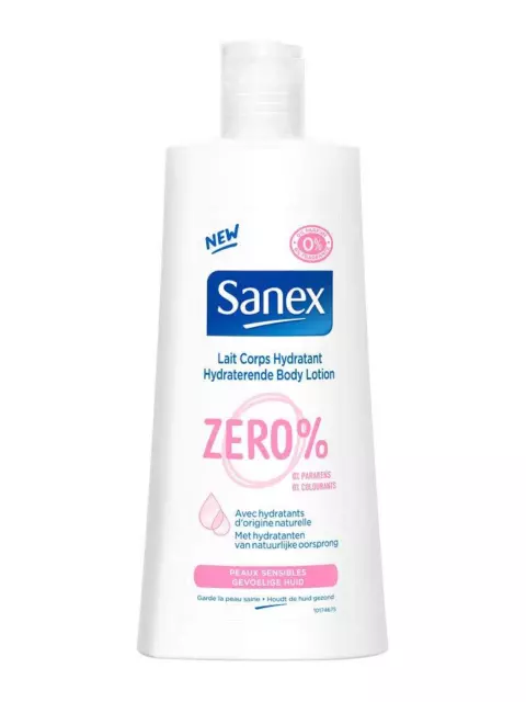 Sanex Zéro% Lait pour Corps pour Peaux Sensibles 250 ml - Lot de 3