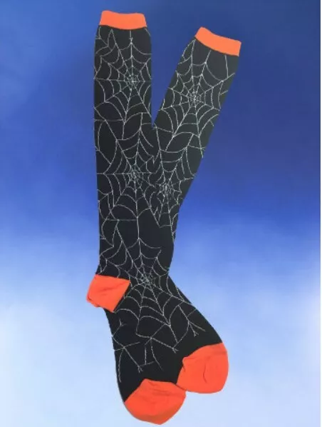 NWT Spooky Spiderweb Socks Halloween Women's Knee High Novelty Socks