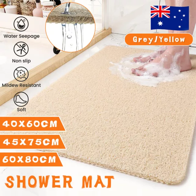 AU Shower Rug Anti Slip Loofah Bathroom Bath Mat Carpet Water Drains Shower Bath