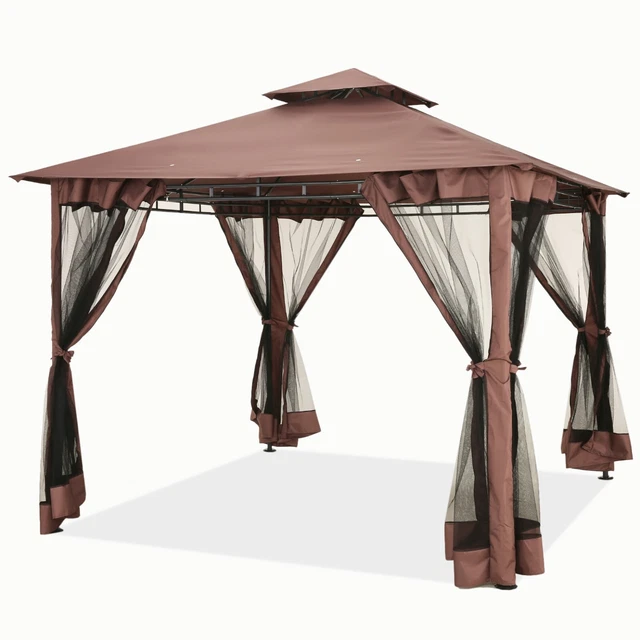 Pavillon 3x3m Pavillion Partyzelt Festzelt Gartenzelt UV-Schutz Wasserdicht Zelt 2