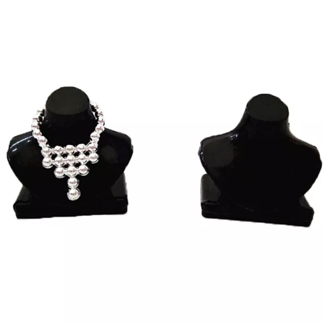 5 piezas Casa de muñecas Miniatura Negro Collar Soporte Joyería Soporte Juguete Access* SN❤