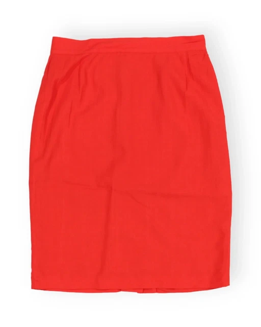 Jupe Rouge A Robe Fourreau en Laine