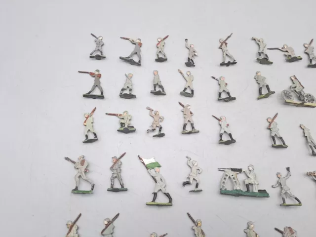 Alte Zinnfiguren Konvolut Flachfiguren 1918-1945, 1. und 2. WK 64 Stück 003 2