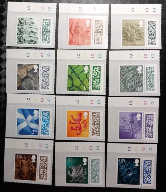 GB 2022 Regionals Collection~Barcoded~Country Definitives~(12)~cylinder tabs~
