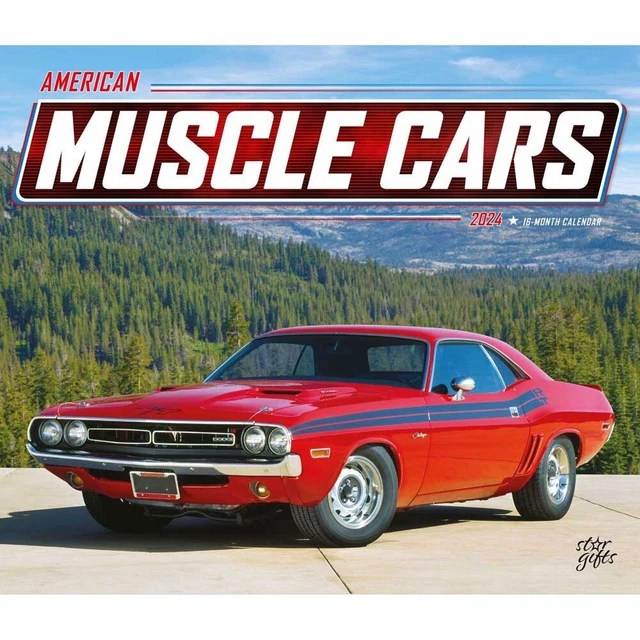 AMERICAN MUSCLE CARS OFFICIAL 2024 14x24" Monthly Deluxe Wall