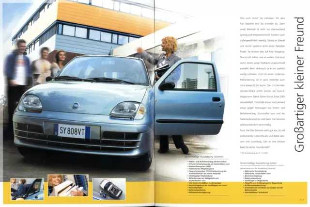 Fiat Seicento Prospekt 2004 6/04 D catálogo folleto catálogo folleto catálogo 3