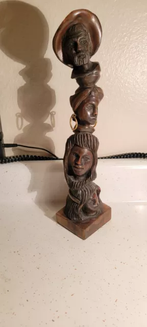 Vintage African Makonde (?) Wood Carving Hand Carved Tribal(?) Statue Ethnic