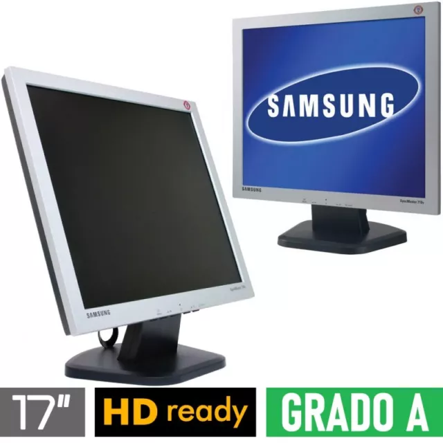 Monitor Piatto Lcd 4:3 Quadrato 17" Samsung Syncmaster 710V Pc Computer Vesa-