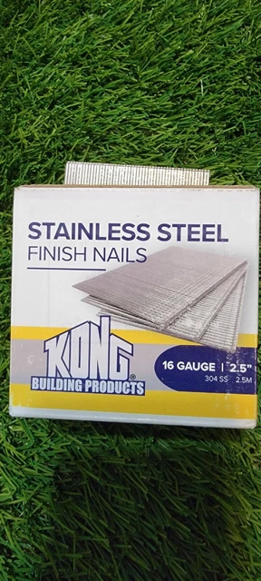 Kong Building Products Straight Stainless Steel Finish Nails 16 Gauge 2.5"