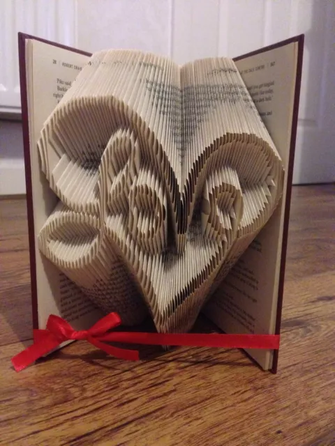 Folded Book Art. Book Fold. Heart With Love Inside. Valentine's. Gift. Wedding 3