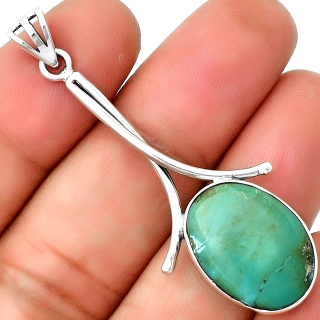 Natural Rare Turquoise Nevada Aztec Mt 925 Silver Pendant Jewelry P-1054