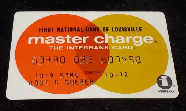 First National Bank of Louisville Master Charge credit card exp 1972 ~ our cb951