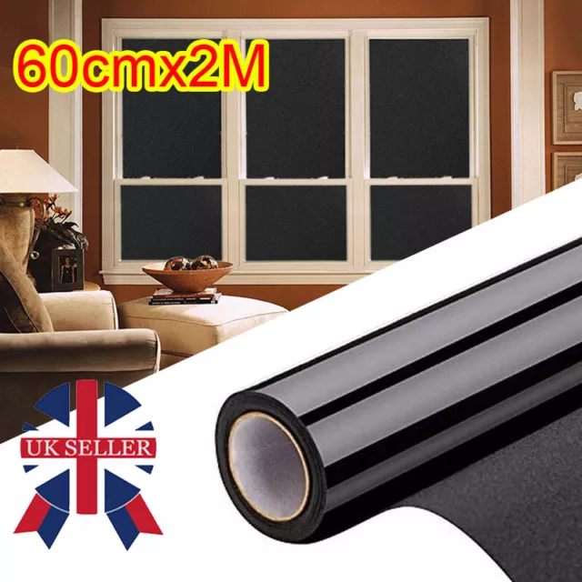 Total Blackout Privacy Glass Window Film Block Out 100% Light Black Tint Tinting