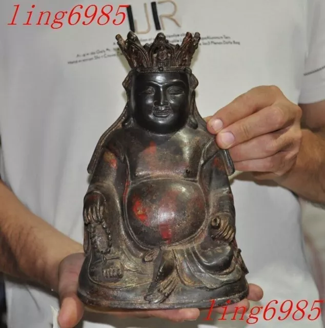 China Buddhism bronze Gilt Feng Shui wealth Maitreya Buddha Amitabha statue