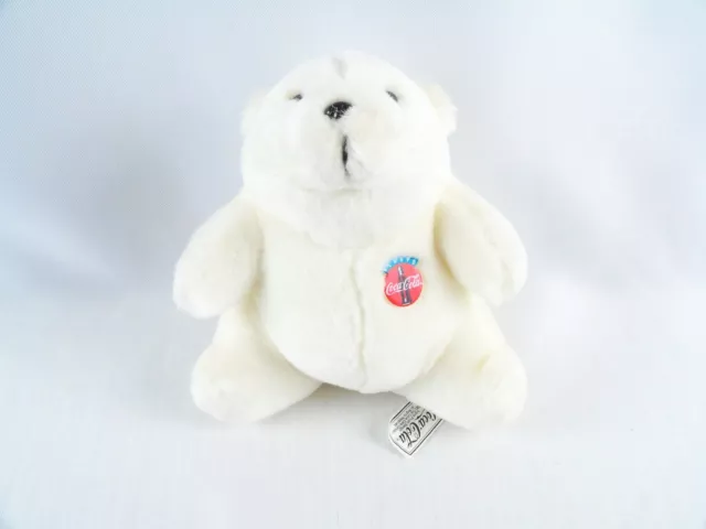 1993 Vintage Coca Cola Plush Polar Bear Small 7 Inch