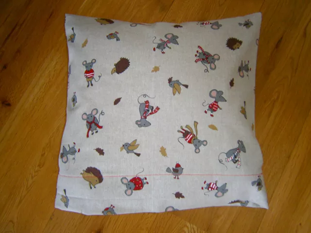 ♥Fatto a mano♥Autunno♥Fodera cuscino♥Topi♥Riccio♥Cuscino♥Federa cuscino♥40x40♥COT.♥cuscino decorativo♥ 3