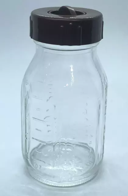 Made for Pyrex Evenflo Made in USA Clear Glass Baby Bottle 4 oz. with Cap & Ring