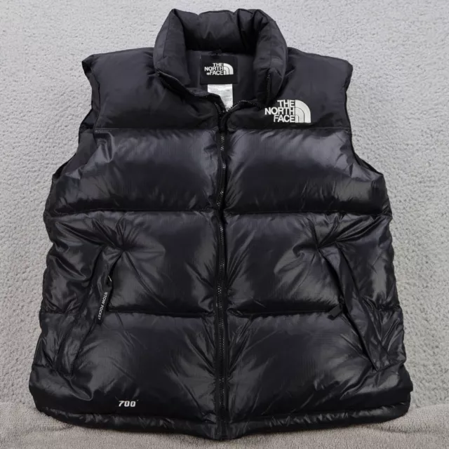 The North Face Vest Mens Medium Black Puffer Full Zip 700 Down Feather Hiking