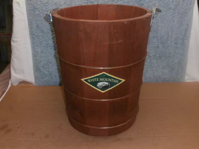 White Mountain 6 Qt. Ice Cream Maker Freezer Wooden Bucket Only Unused White Mountain 6 Qt. Ice Cream Maker Freezer Wooden Bucket Only Unused