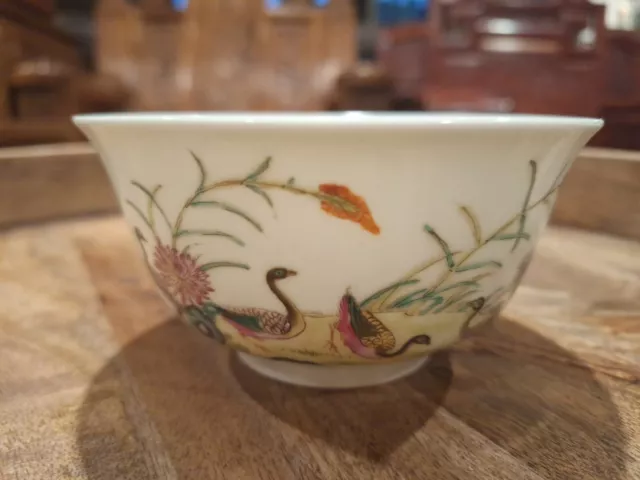 antique chinese famille  porcelain bowl